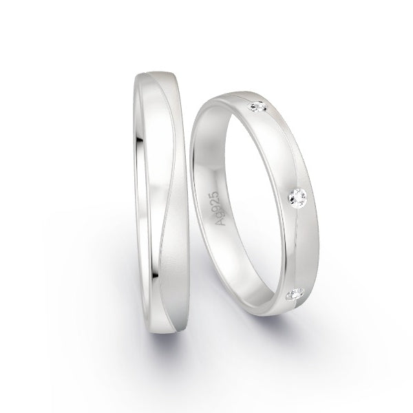 Trauringe Silber 925 mit 0.045 ct. Brillanten GR15798