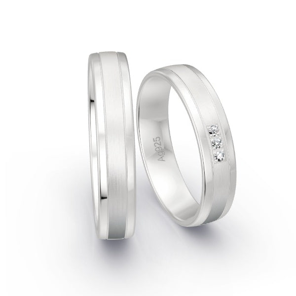 Trauringe Silber 925 mit 0.03 ct. Brillanten GR15800