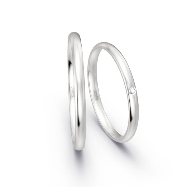 Trauringe Silber 925 mit 0.01 ct. Brillanten GR15802