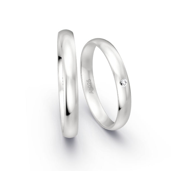 Trauringe Silber 925 mit 0.01 ct. Brillanten GR15815