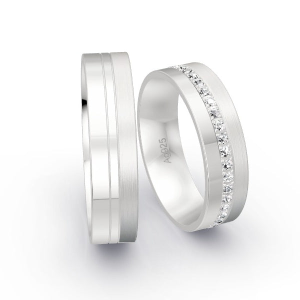 Trauringe Silber 925 mit 0.4 ct. Brillanten GR15817