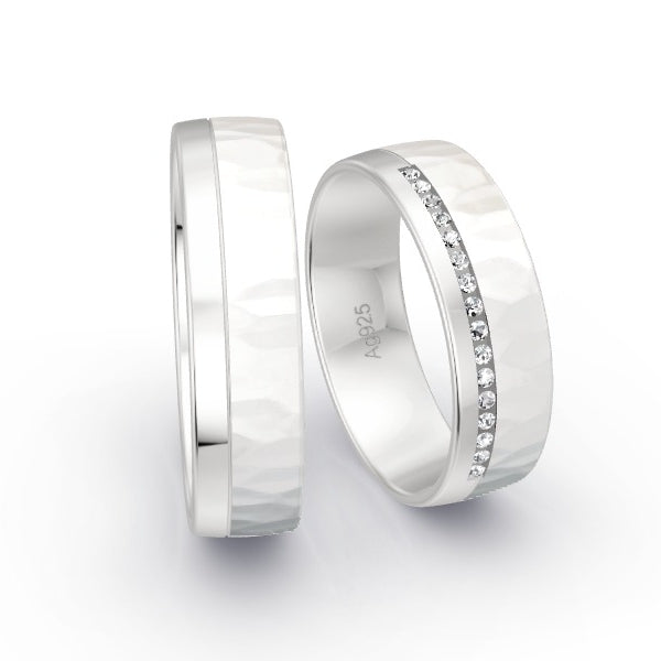 Trauringe Silber 925 mit 0.08 ct. Brillanten GR15822
