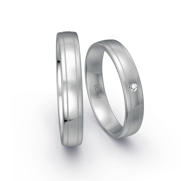 Trauringe Platin 600 mit 0.01 ct. Brillanten GR15831