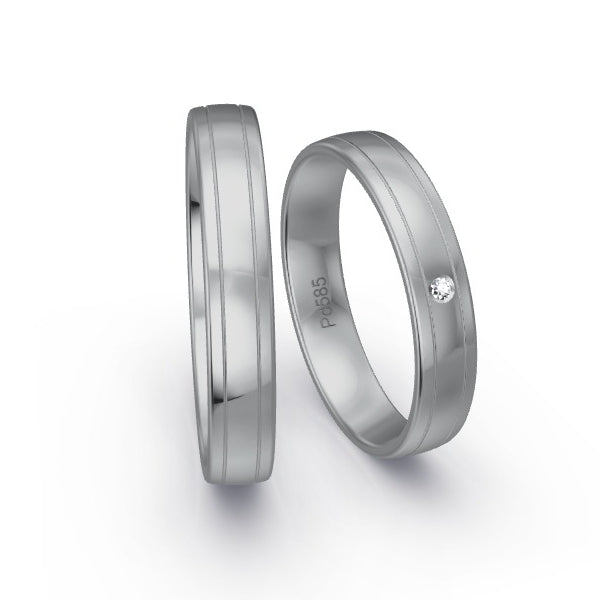 Trauringe Palladium 585 mit 0.01 ct. Brillanten GR15832