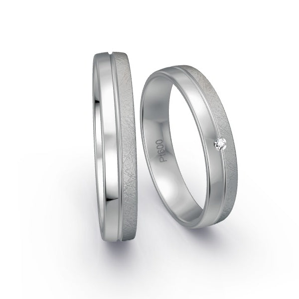 Trauringe Platin 600 mit 0.01 ct. Brillanten GR15833