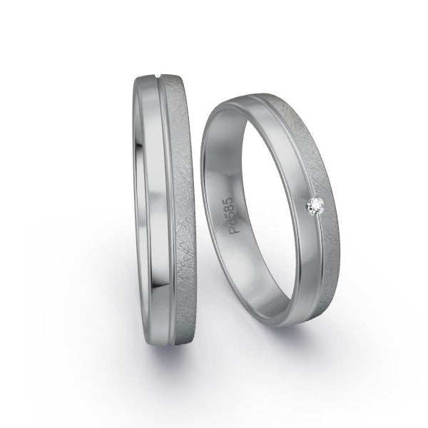 Trauringe Palladium 585 mit 0.01 ct. Brillanten GR15834
