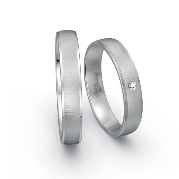 Trauringe Platin 600 mit 0.015 ct. Brillanten GR15835