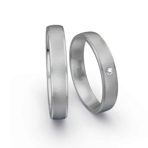 Trauringe Palladium 585 mit 0.015 ct. Brillanten GR15836