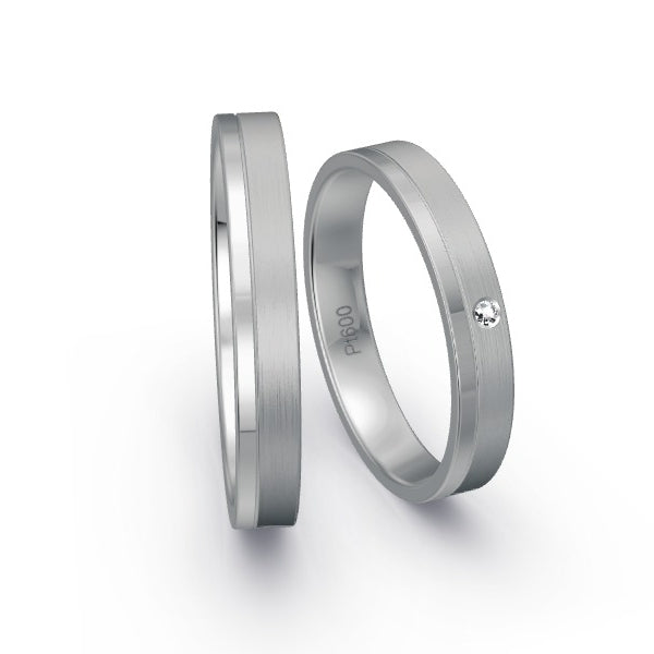 Trauringe Platin 600 mit 0.01 ct. Brillanten GR15837