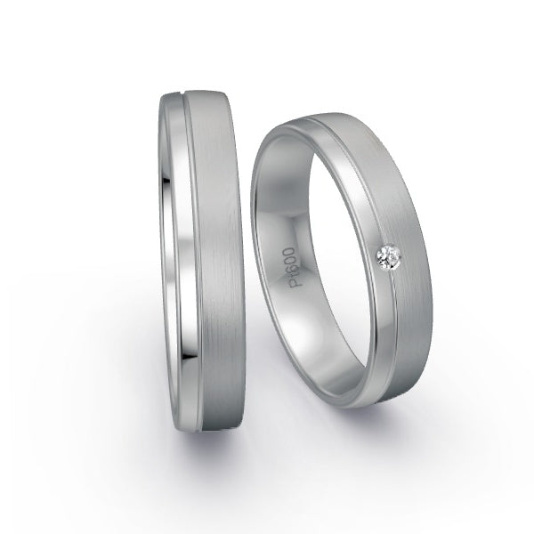 Trauringe Platin 600 mit 0.015 ct. Brillanten GR15839