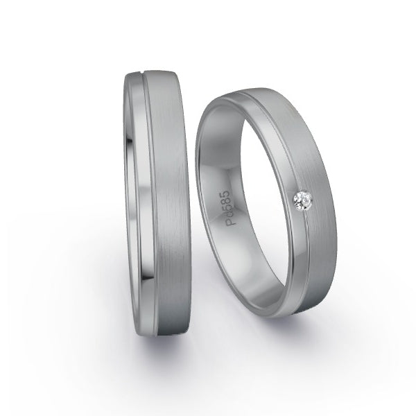 Trauringe Palladium 585 mit 0.015 ct. Brillanten GR15840