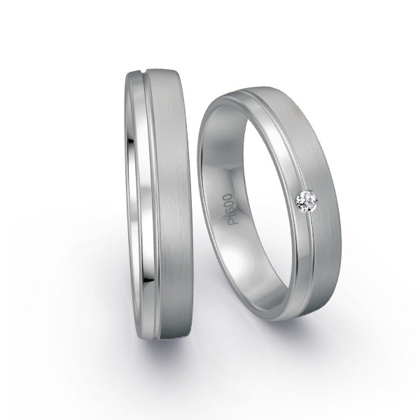 Trauringe Platin 600 mit 0.02 ct. Brillanten GR15841