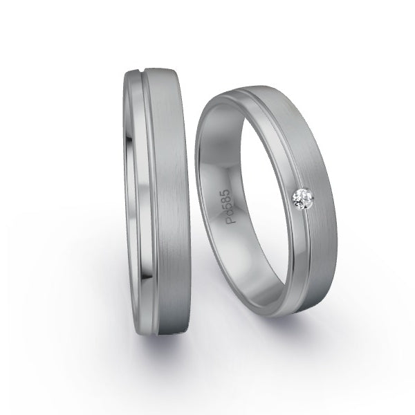 Trauringe Palladium 585 mit 0.02 ct. Brillanten GR15842