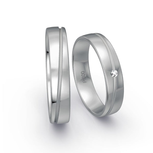 Trauringe Platin 600 mit 0.015 ct. Brillanten GR15849