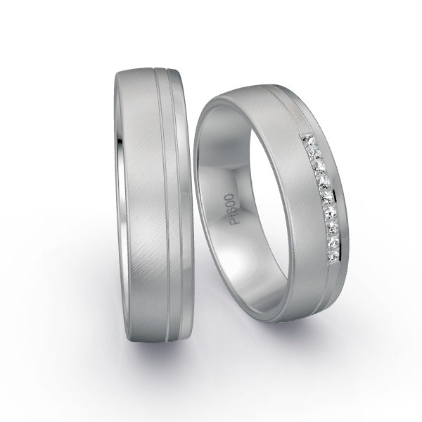 Trauringe Platin 600 mit 0.045 ct. Brillanten GR15851