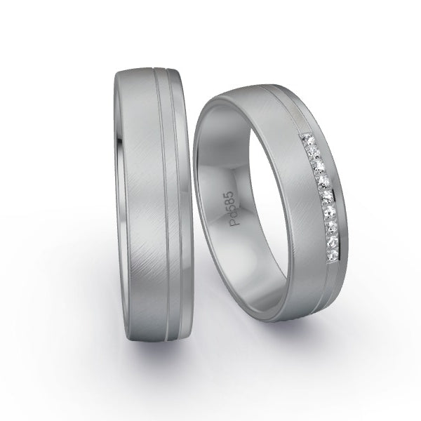 Trauringe Palladium 585 mit 0.045 ct. Brillanten GR15852