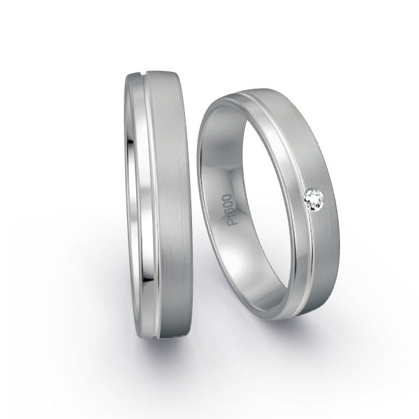 Trauringe Platin 600 mit 0.02 ct. Brillanten GR15853