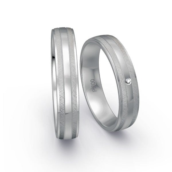 Trauringe Platin 600 mit 0.005 ct. Brillanten GR15861