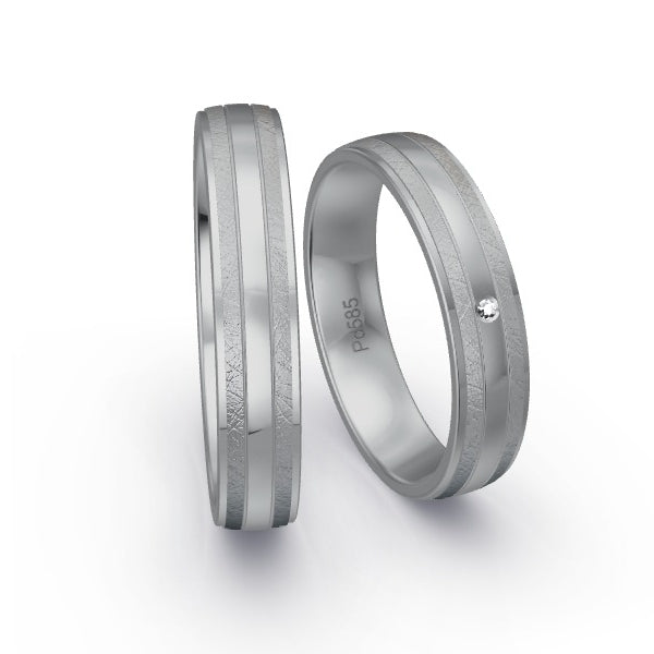 Trauringe Palladium 585 mit 0.005 ct. Brillanten GR15862