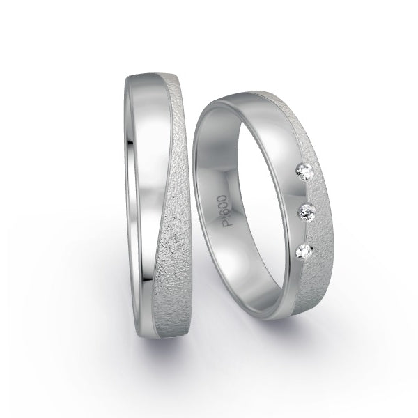 Trauringe Platin 600 mit 0.03 ct. Brillanten GR15871