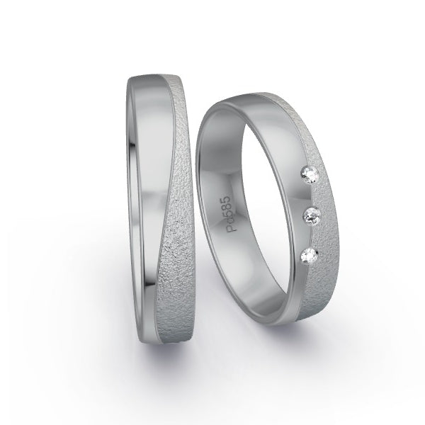 Trauringe Palladium 585 mit 0.03 ct. Brillanten GR15872