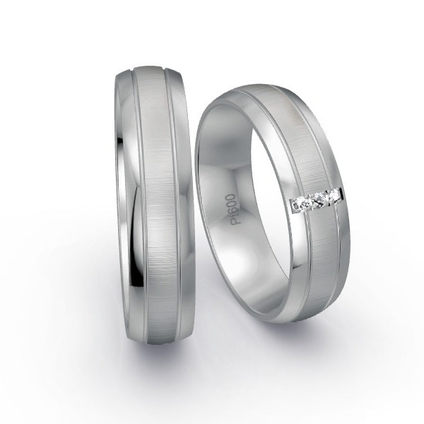 Trauringe Platin 600 mit 0.03 ct. Brillanten GR15877
