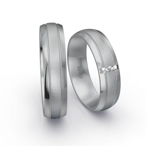 Trauringe Palladium 585 mit 0.03 ct. Brillanten GR15878