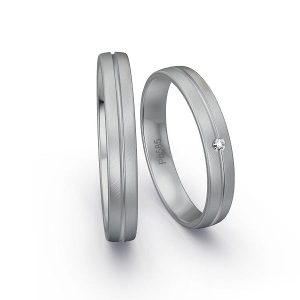 Trauringe Palladium 585 mit 0.01 ct. Brillanten GR15880