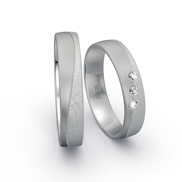 Trauringe Platin 600 mit 0.045 ct. Brillanten GR15881