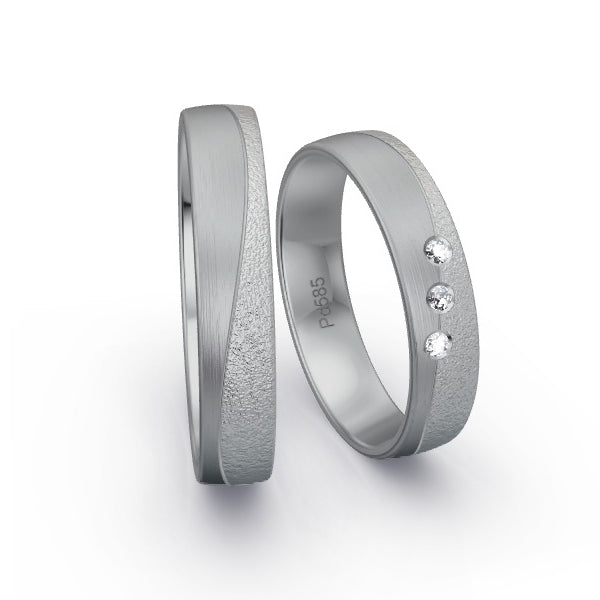 Trauringe Palladium 585 mit 0.045 ct. Brillanten GR15882