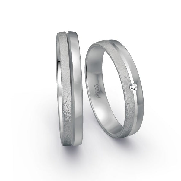 Trauringe Platin 600 mit 0.01 ct. Brillanten GR15883