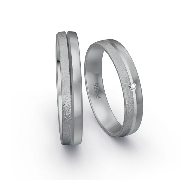 Trauringe Palladium 585 mit 0.01 ct. Brillanten GR15884