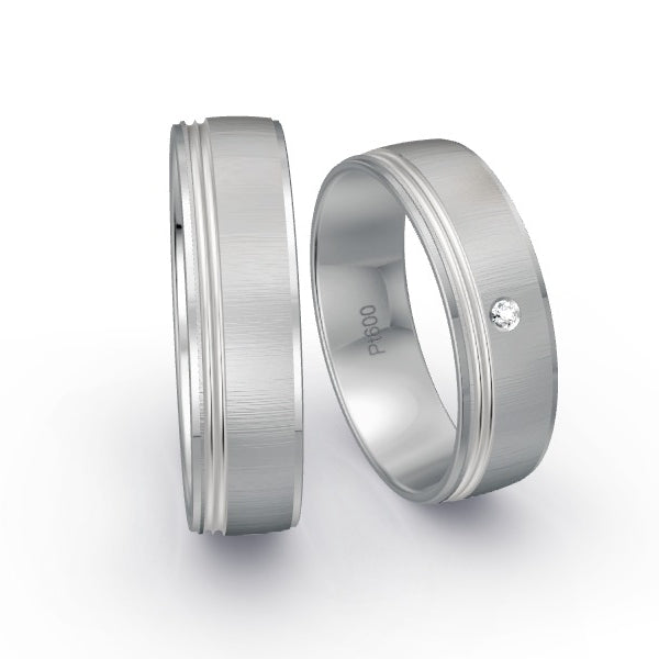 Trauringe Platin 600 mit 0.015 ct. Brillanten GR15891