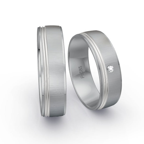 Trauringe Palladium 585 mit 0.015 ct. Brillanten GR15892