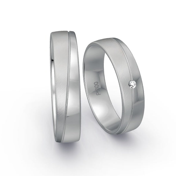 Trauringe Platin 600 mit 0.01 ct. Brillanten GR15893