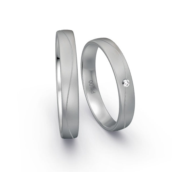 Trauringe Platin 600 mit 0.01 ct. Brillanten GR15895