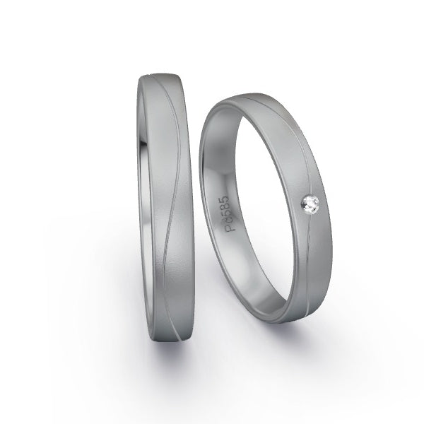 Trauringe Palladium 585 mit 0.01 ct. Brillanten GR15896