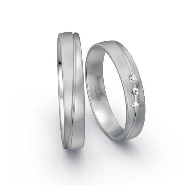 Trauringe Platin 600 mit 0.03 ct. Brillanten GR15897