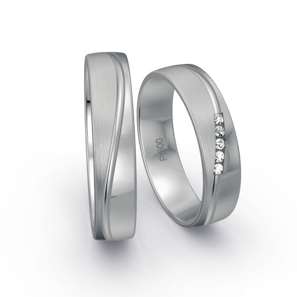 Trauringe Platin 600 mit 0.05 ct. Brillanten GR15899