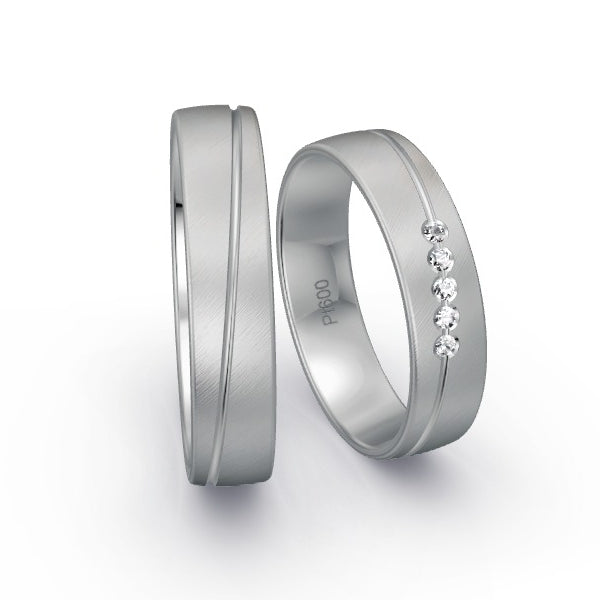 Trauringe Platin 600 mit 0.05 ct. Brillanten GR15905