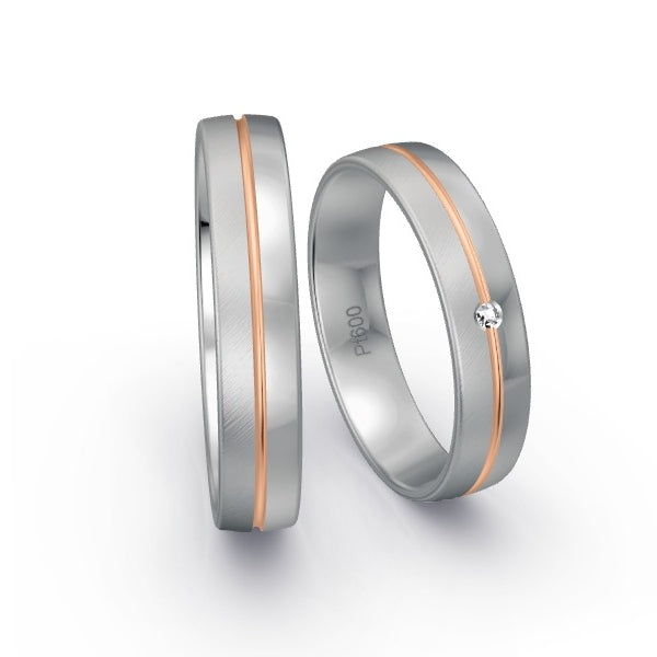 Trauringe Platin 600 mit 0.01 ct. Brillanten GR15907