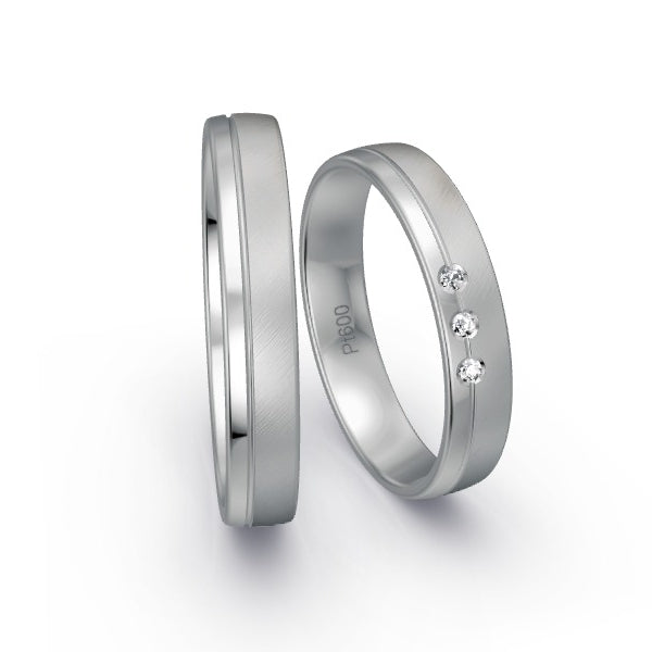 Trauringe Platin 600 mit 0.03 ct. Brillanten GR15909