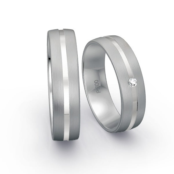 Trauringe Platin 600 mit 0.02 ct. Brillanten GR15911