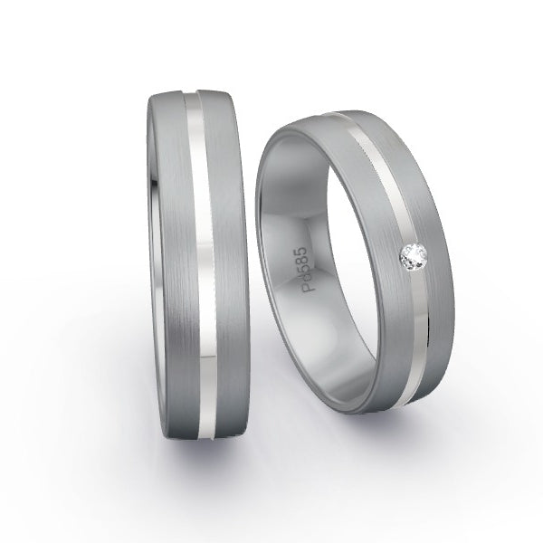 Trauringe Palladium 585 mit 0.02 ct. Brillanten GR15912