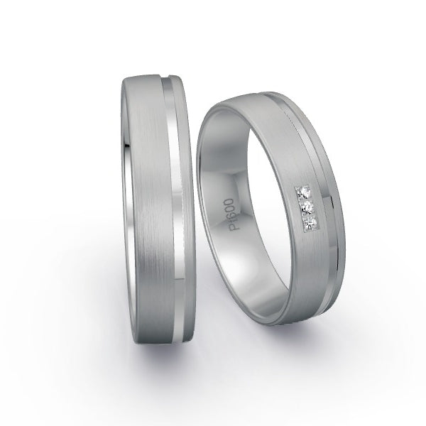 Trauringe Platin 600 mit 0.015 ct. Brillanten GR15915