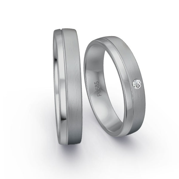 Trauringe Palladium 585 mit 0.02 ct. Brillanten GR15918