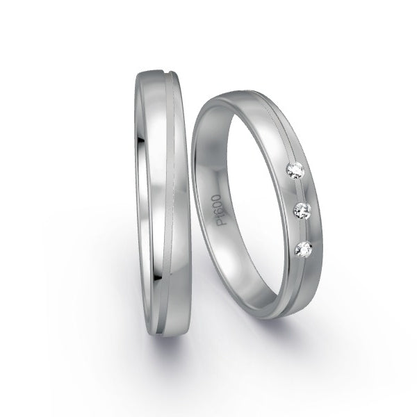 Trauringe Platin 600 mit 0.03 ct. Brillanten GR15919