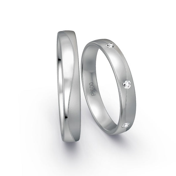 Trauringe Platin 600 mit 0.045 ct. Brillanten GR15921