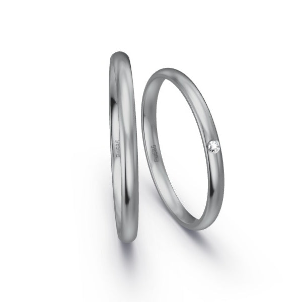 Trauringe Palladium 585 mit 0.01 ct. Brillanten GR15930