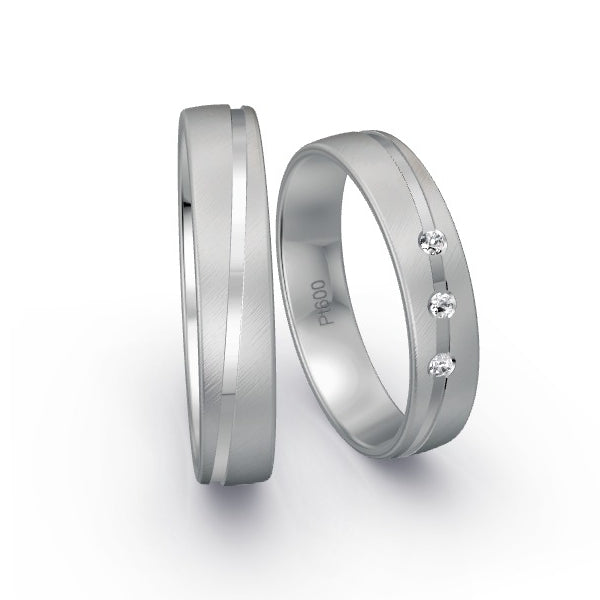 Trauringe Platin 600 mit 0.045 ct. Brillanten GR15933